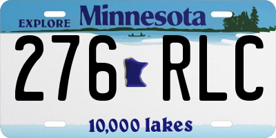 MN license plate 276RLC