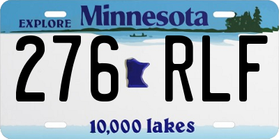 MN license plate 276RLF