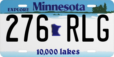 MN license plate 276RLG