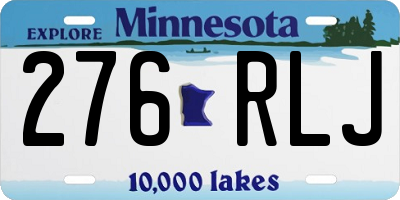 MN license plate 276RLJ