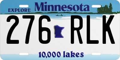 MN license plate 276RLK
