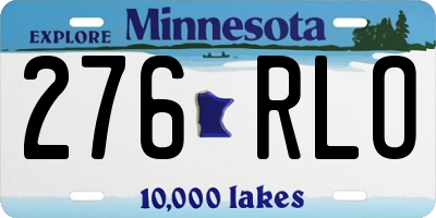 MN license plate 276RLO