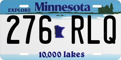 MN license plate 276RLQ