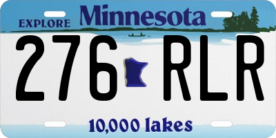 MN license plate 276RLR