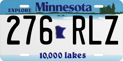 MN license plate 276RLZ