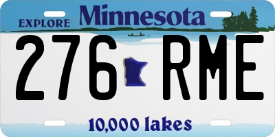 MN license plate 276RME