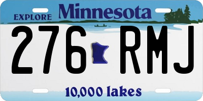 MN license plate 276RMJ