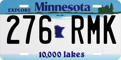 MN license plate 276RMK
