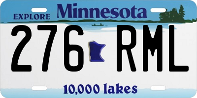 MN license plate 276RML