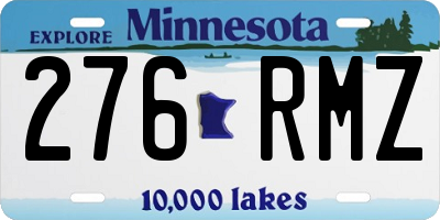MN license plate 276RMZ