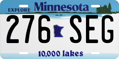 MN license plate 276SEG