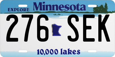 MN license plate 276SEK