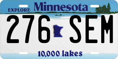 MN license plate 276SEM