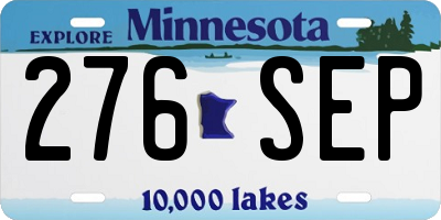MN license plate 276SEP