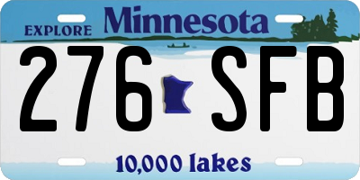 MN license plate 276SFB