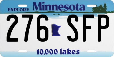 MN license plate 276SFP