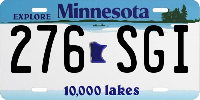 MN license plate 276SGI