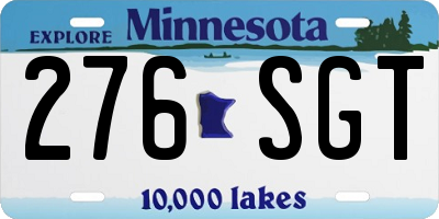 MN license plate 276SGT