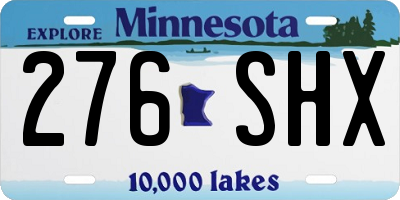 MN license plate 276SHX