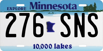 MN license plate 276SNS