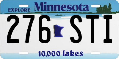 MN license plate 276STI