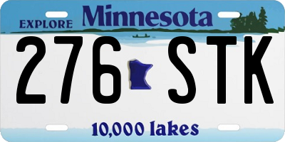 MN license plate 276STK