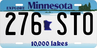MN license plate 276STO