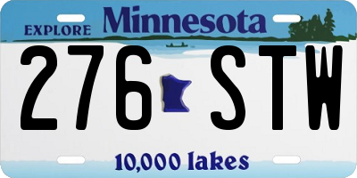 MN license plate 276STW