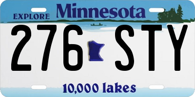 MN license plate 276STY