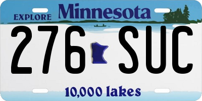 MN license plate 276SUC