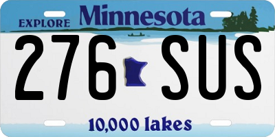 MN license plate 276SUS