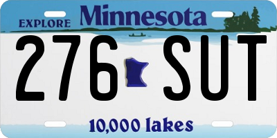 MN license plate 276SUT