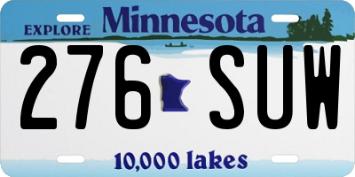 MN license plate 276SUW