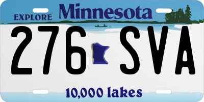 MN license plate 276SVA