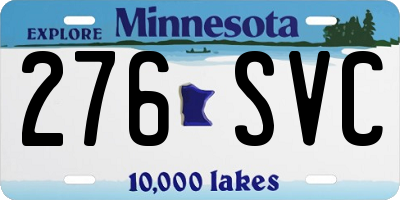 MN license plate 276SVC