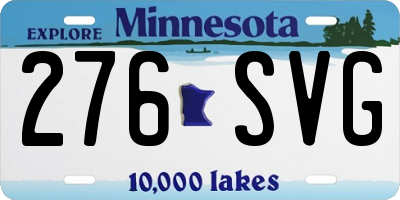 MN license plate 276SVG