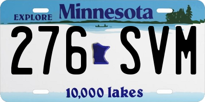 MN license plate 276SVM