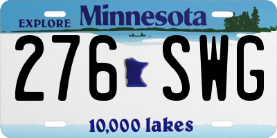 MN license plate 276SWG