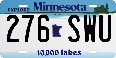 MN license plate 276SWU