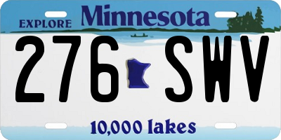 MN license plate 276SWV