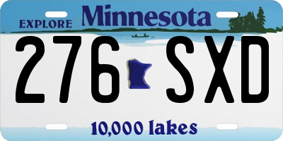 MN license plate 276SXD