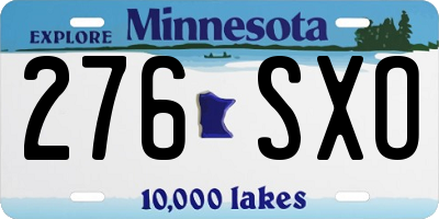 MN license plate 276SXO