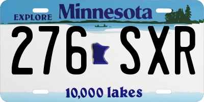 MN license plate 276SXR