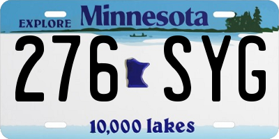 MN license plate 276SYG