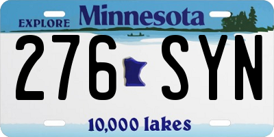 MN license plate 276SYN