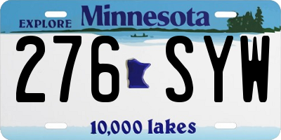 MN license plate 276SYW