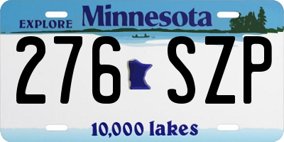 MN license plate 276SZP