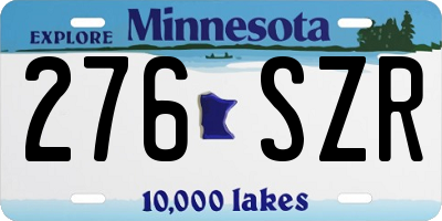 MN license plate 276SZR