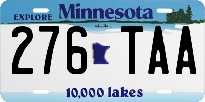 MN license plate 276TAA