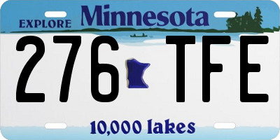 MN license plate 276TFE